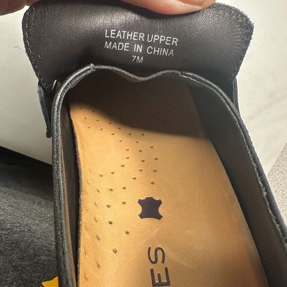 J/Slides Women's Willa Black Leather Platform Modern Slip On Loafer Size 7 - Picture 6 of 13